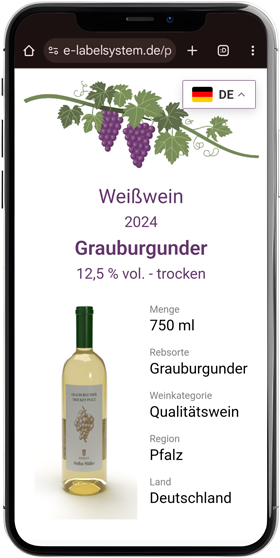 Wein-E-Label in 4 Schritten erstellen