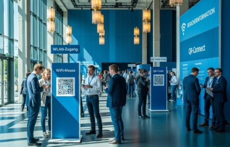 Besucher scannt WLAN-QR-Code bei einer Event-Registrierung